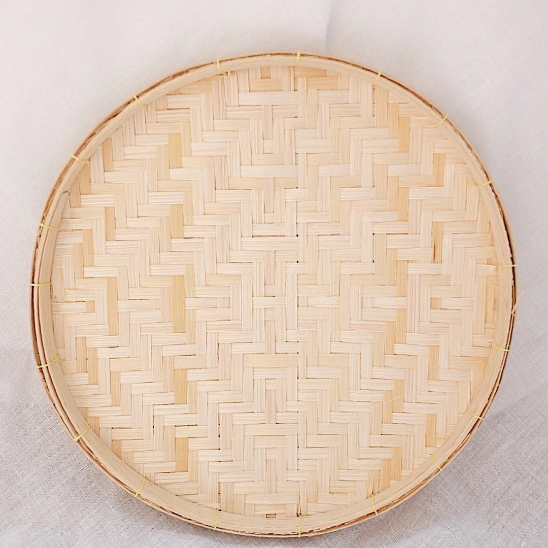 The Artisanal Bamboo Woven Round Tray