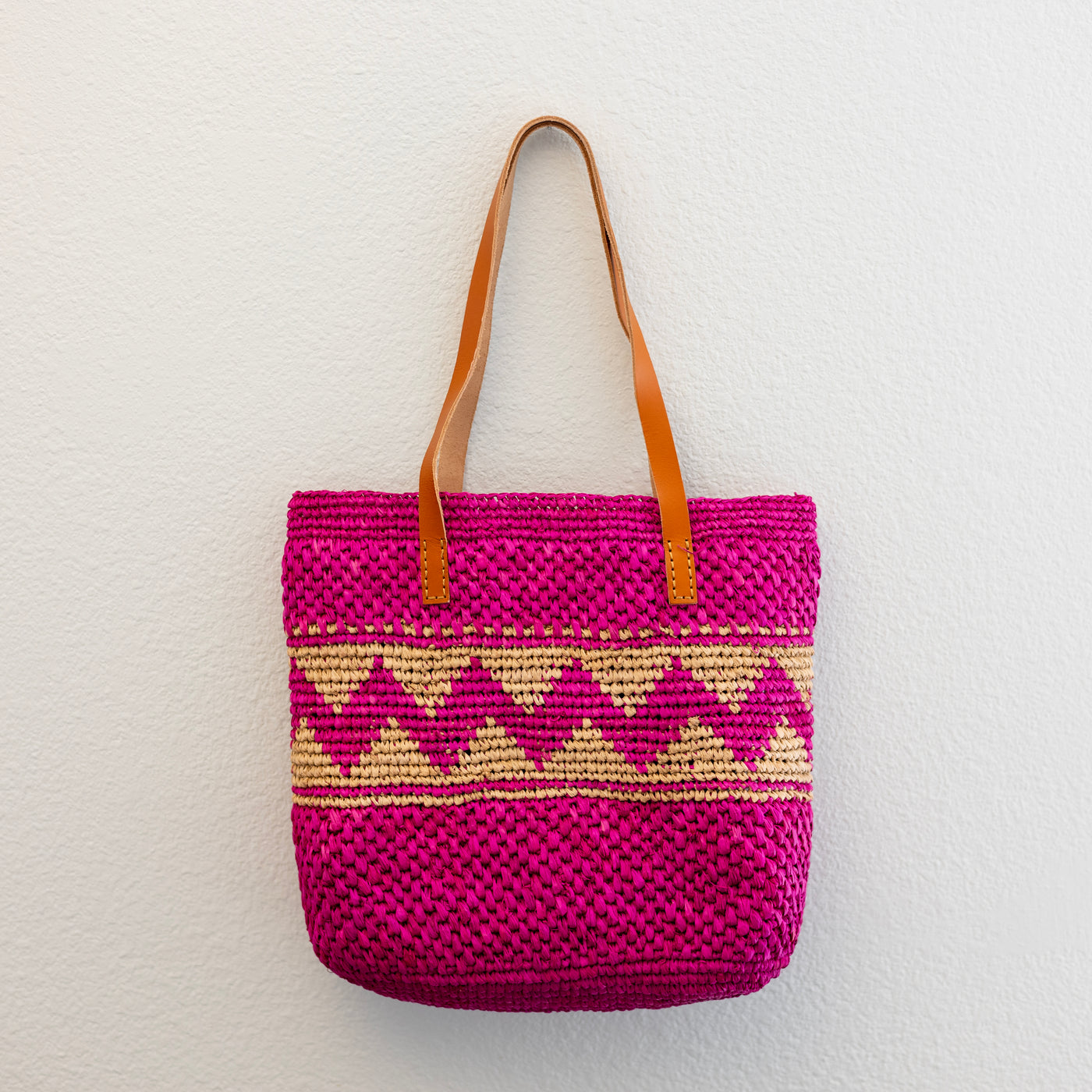 The Vibrant Geometric Raffia Tote