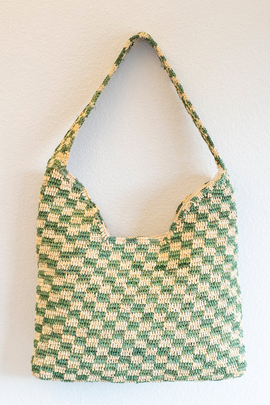 The Checkerboard Raffia Summer Tote