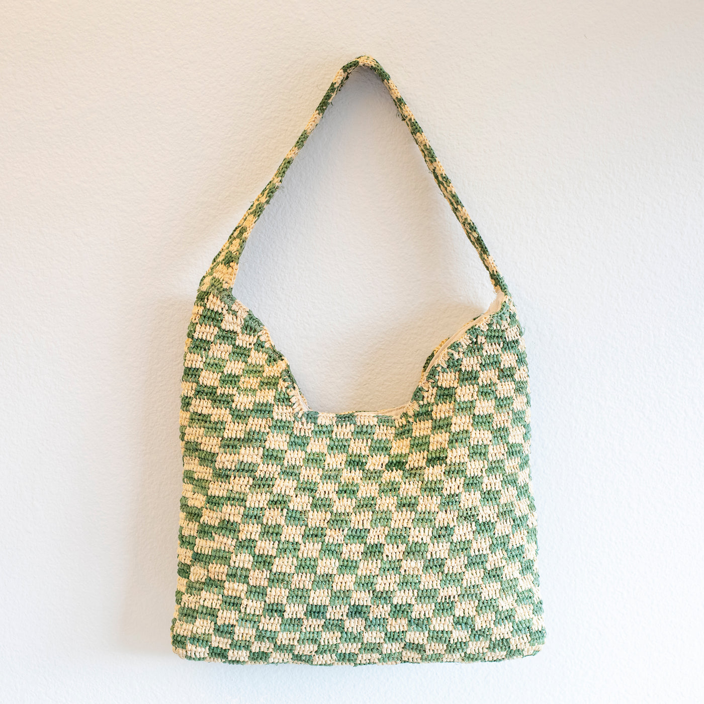 The Checkerboard Raffia Summer Tote