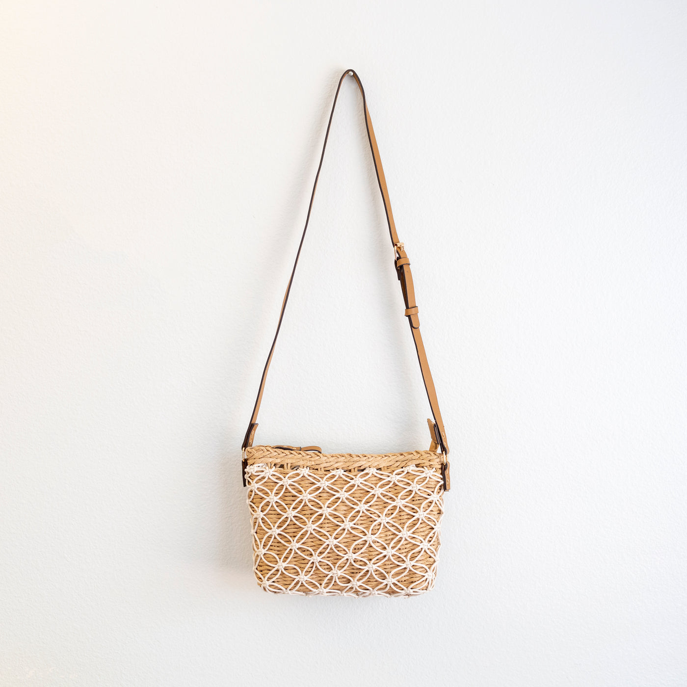 The Artisanal Lattice Raffia Crossbody