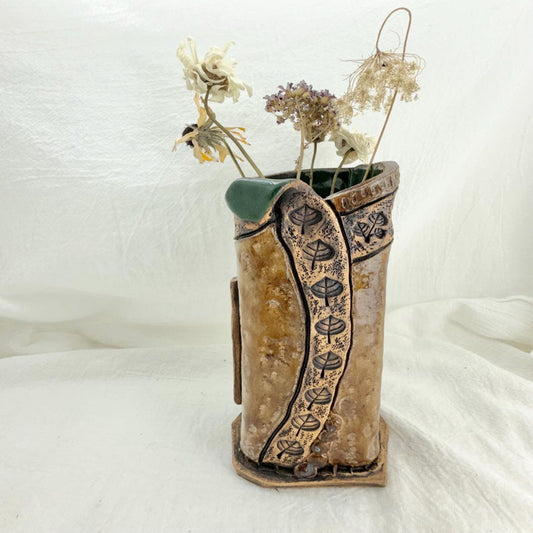 The Artisanal Aspen Leaf Ceramic Vase