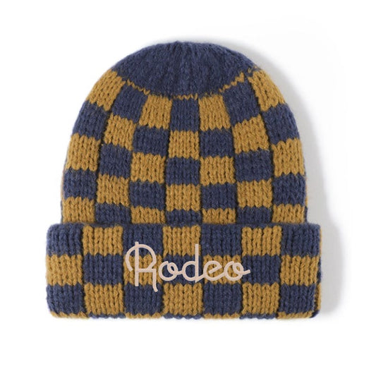 The Rodeo Checkerboard Knit Cuffed Beanie