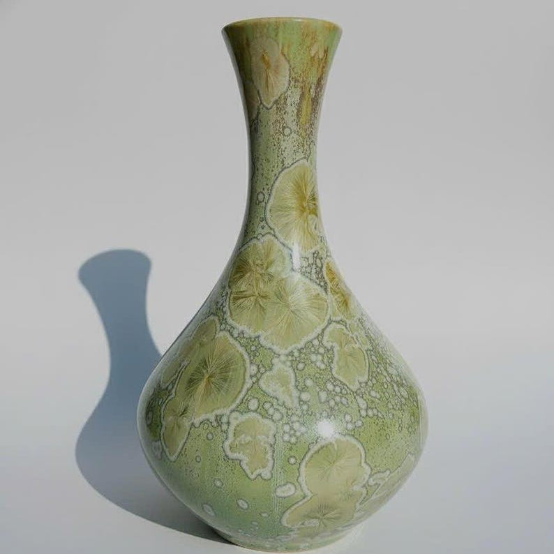 The Sage Crystalline Teardrop Ceramic Vase