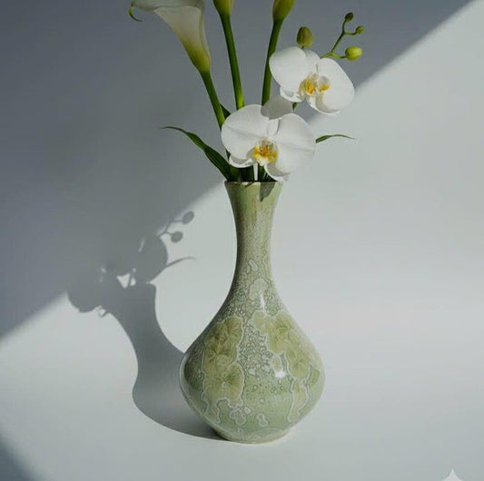 The Sage Crystalline Teardrop Ceramic Vase